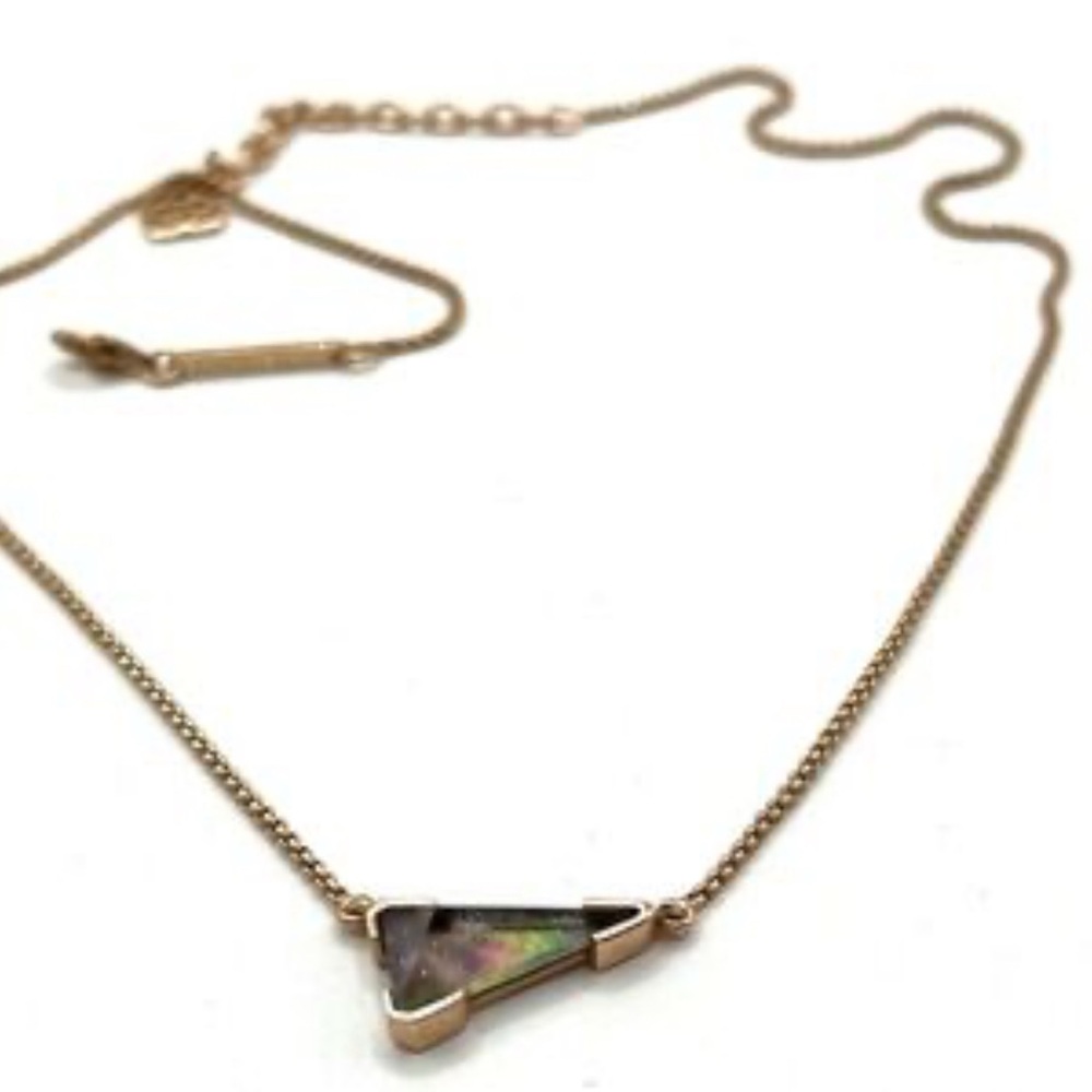 Kendra Scott Gold Minimalist Necklace with Iridescent Pendant